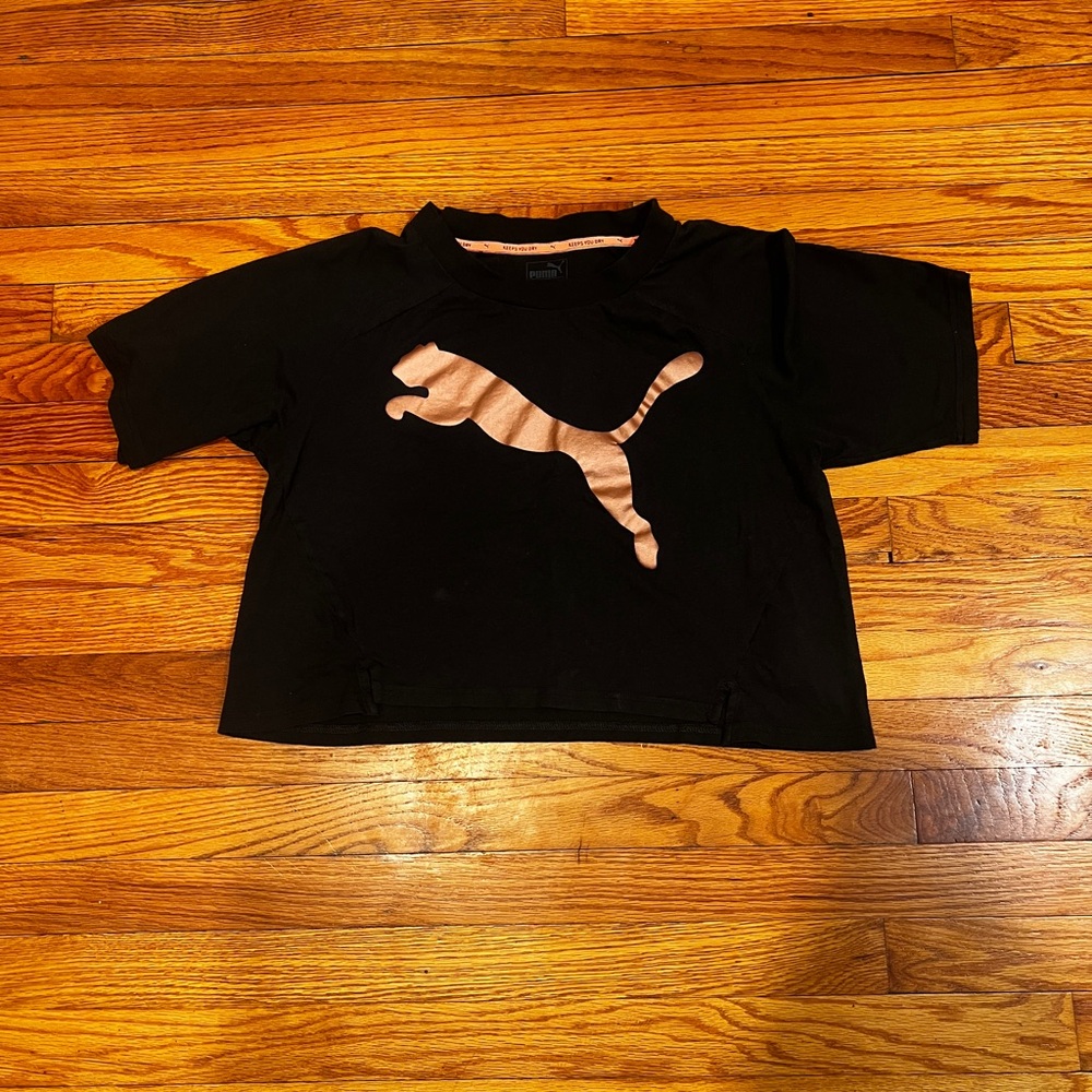 Puma Black Tee with Gold Puma Logo